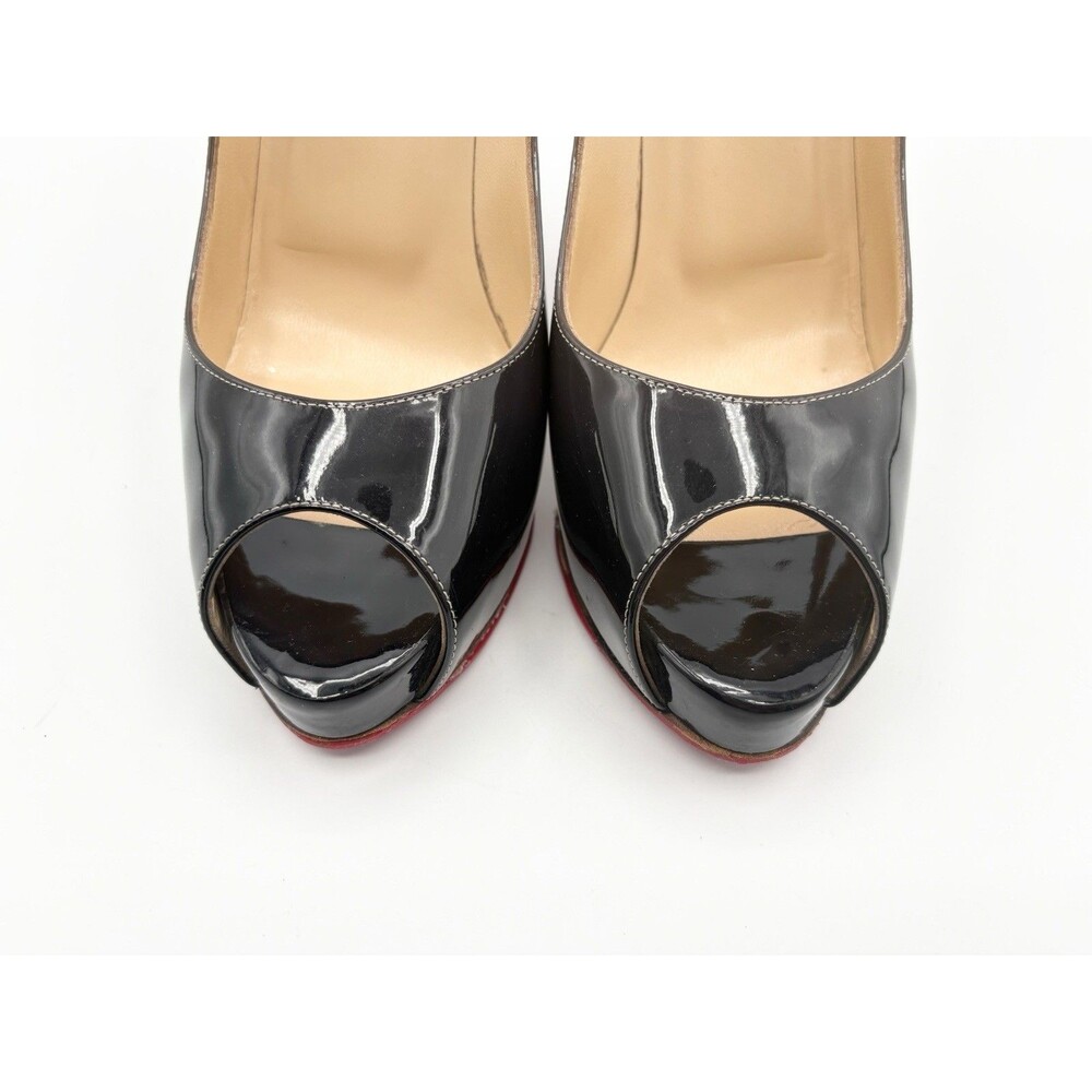 Christian Louboutin Beige & Black Patent Leather Ombre Platform Heels EU 39 - Picture 5 of 16